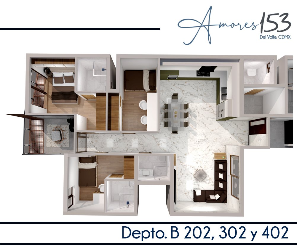Depto. B 202, 302 y 402 Depto. B 202, 302 y 402