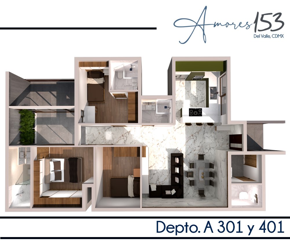 Depto. A 301 y 401 Depto. A 301 y 401